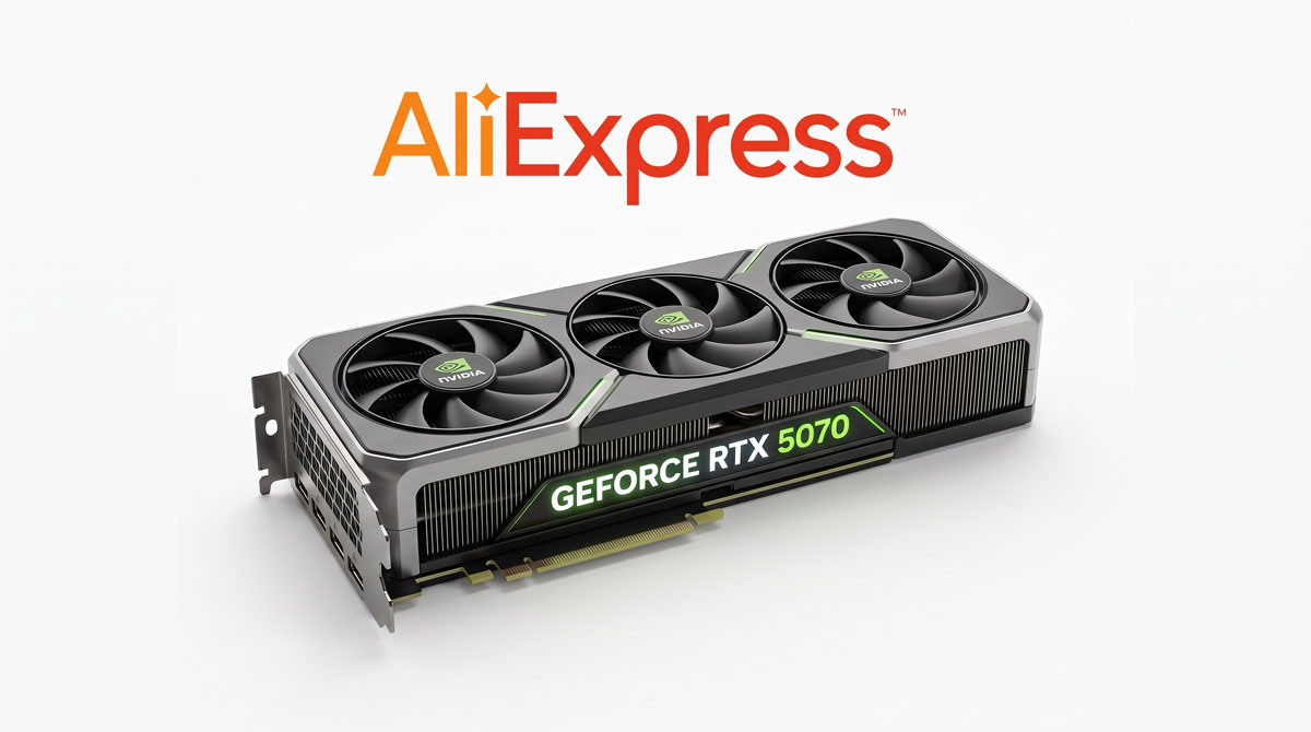 NVIDIA GeForce RTX 5070 paieška platformoje AliExpress